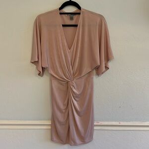 Pink knot/ tie front dress